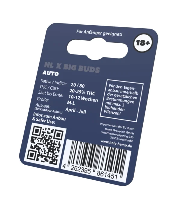 NL x Big Buds Cannabissamen Ruckseitenansicht