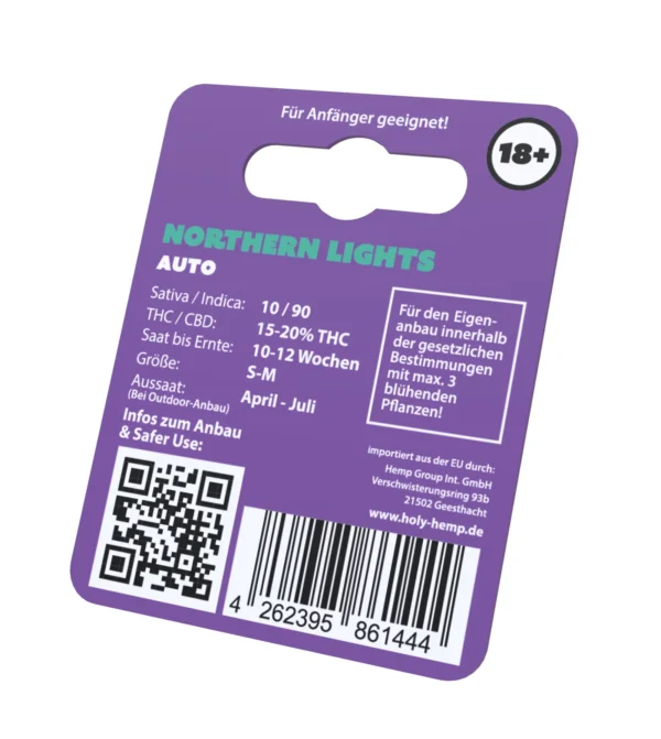 Northern Lights Cannabissamen Ruckseitenansicht