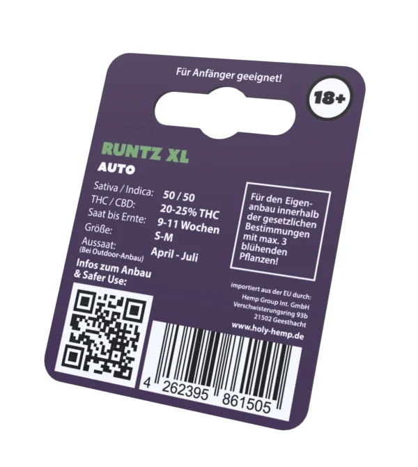 Runtz XL Cannabissamen Ruckseitenansicht