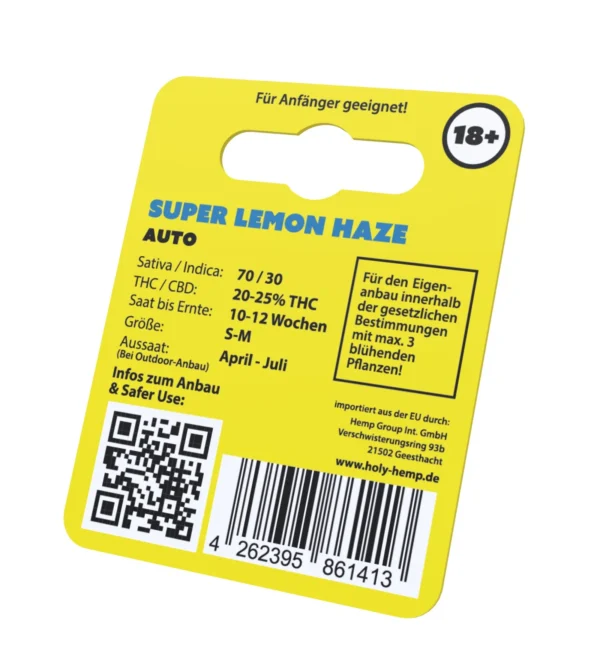Super Lemon Haze Cannabissamen Ruckseitenansicht